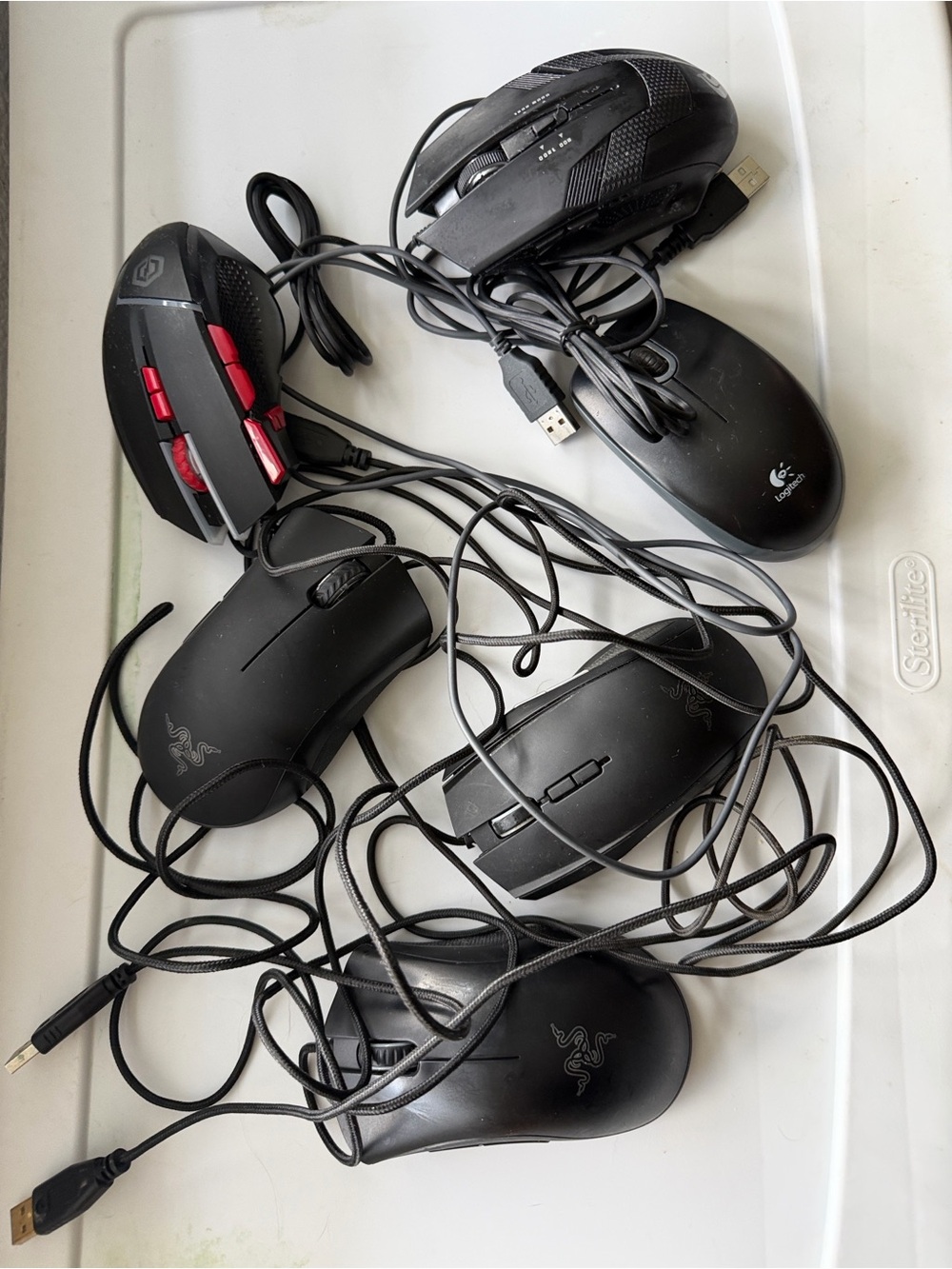 Lot of 6 Computer Gaming Mice – Some Being Razer & Logitech – Tested Working